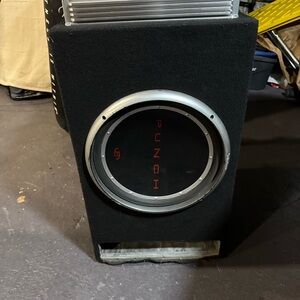Black and Silver Subwoofer Speaker